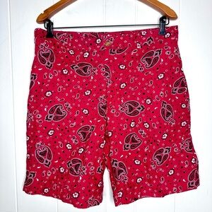 NWT Bills Khakis Red Paisley BANDANA Casual Shorts